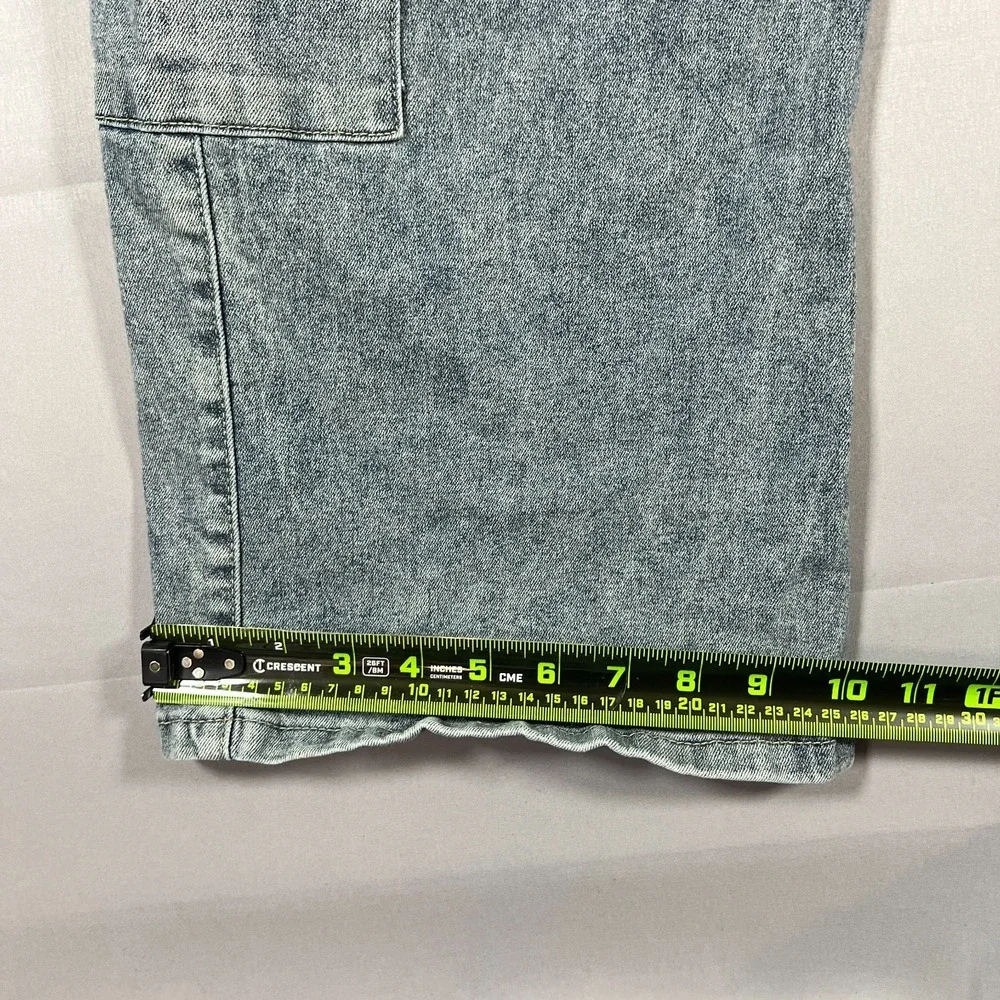 VIP Jeans Cargo Women 11/12 Blue Denim Cotton Stretch Whiskering Utility Pockets